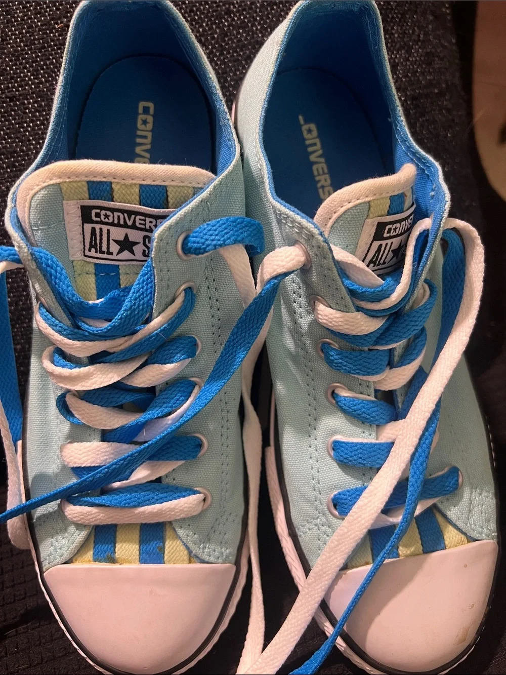 Converse Kids Light Blue Low-Top Sneakers with Blue Accents
